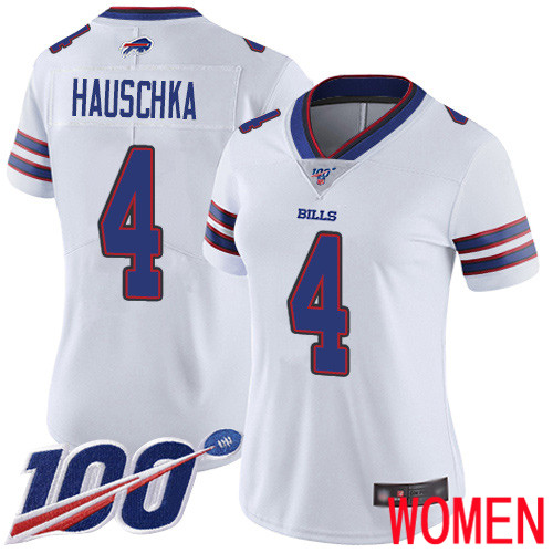 Women Buffalo Bills #4 Stephen Hauschka White Vapor Untouchable Limited Player 100th Season NFL Jersey->youth nfl jersey->Youth Jersey